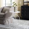 SAFAVIEH Home Collection – Saburo Round White Iron Accent Table, Modern Minimalist Side Table, Fully Assembled (ACC3243B)(White)