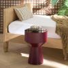 SAFAVIEH Home Collection – Sumiko Accent Table with Black Glass Top & Taupe Iron Base, Modern Sculptural Side Table, Fully Assembled (ACC3233A)(Black/Bordeaux)