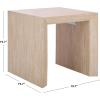 SAFAVIEH Home Collection – Woodrow Square Accent Table, Neutral Beige Faux Travertine Veneer (ACC7006B)(Faux Travertine)