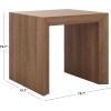 SAFAVIEH Home Collection – Woodrow Square Accent Table, Neutral Beige Faux Travertine Veneer (ACC7006B)(Natural Brown)