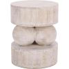 SAFAVIEH Home Collection – Xavier White Washed Solid Wood Accent Table, Sculptural Round Side Table, Fully Assembled (ACC3262A)(White Washed)