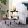 SAFAVIEH Home Collection – Zunia Black Metal & Glass Accent Table, Modern 2-Tier Side Table, Sleek Contemporary Design (ACC2330A)(Black)