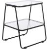 SAFAVIEH Home Collection – Zunia Black Metal & Glass Accent Table, Modern 2-Tier Side Table, Sleek Contemporary Design (ACC2330A)(Black)