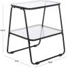 SAFAVIEH Home Collection – Zunia Black Metal & Glass Accent Table, Modern 2-Tier Side Table, Sleek Contemporary Design (ACC2330A)(Black)
