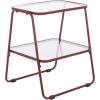 SAFAVIEH Home Collection – Zunia Black Metal & Glass Accent Table, Modern 2-Tier Side Table, Sleek Contemporary Design (ACC2330A)(Brickred)