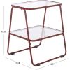 SAFAVIEH Home Collection – Zunia Black Metal & Glass Accent Table, Modern 2-Tier Side Table, Sleek Contemporary Design (ACC2330A)(Brickred)