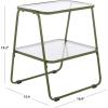 SAFAVIEH Home Collection – Zunia Black Metal & Glass Accent Table, Modern 2-Tier Side Table, Sleek Contemporary Design (ACC2330A)(Green)