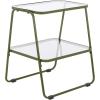 SAFAVIEH Home Collection – Zunia Black Metal & Glass Accent Table, Modern 2-Tier Side Table, Sleek Contemporary Design (ACC2330A)(Green)