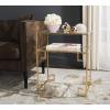 SAFAVIEH Home Collection Berdine Gold Glass Top Greek Key Table