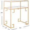 SAFAVIEH Home Collection Berdine Gold Glass Top Greek Key Table