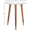 SAFAVIEH Home Collection Valerie White Marble/ Brass Round Accent Table (Fully Assembled)