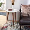 SAFAVIEH Home Collection Valerie White Marble/ Brass Round Accent Table (Fully Assembled)
