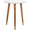 SAFAVIEH Home Collection Valerie White Marble/ Brass Round Accent Table (Fully Assembled)