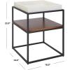 SAFAVIEH Home Kya White Marble and Walnut 2-Tier Accent Table