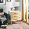 Safavieh Couture Home Vanda Modern White and Natural 3-drawer Side Table