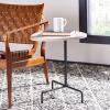 Safavieh Home Berlin White Lacquer and Black Tripod Side Table(Light Grey Oak / Black)