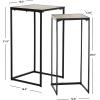 Safavieh Home Collection Callia Retro Mid-Century Light Oak and Black Wood Stacking End Table