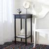 Safavieh Home Collection Tinsley Brown Square Bottom Shelf Round Accent Table ACC5716C, 14″ W x 14″ L x 28.3″ H(Black)