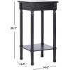 Safavieh Home Collection Tinsley Brown Square Bottom Shelf Round Accent Table ACC5716C, 14″ W x 14″ L x 28.3″ H(Black)