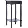 Safavieh Home Collection Tinsley Brown Square Bottom Shelf Round Accent Table ACC5716C, 14″ W x 14″ L x 28.3″ H(Black)