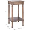 Safavieh Home Collection Tinsley Brown Square Bottom Shelf Round Accent Table ACC5716C, 14″ W x 14″ L x 28.3″ H(Brown)