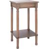 Safavieh Home Collection Tinsley Brown Square Bottom Shelf Round Accent Table ACC5716C, 14″ W x 14″ L x 28.3″ H(Brown)