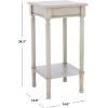 Safavieh Home Collection Tinsley Brown Square Bottom Shelf Round Accent Table ACC5716C, 14″ W x 14″ L x 28.3″ H(Greige)