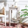 Safavieh Home Collection Tinsley Brown Square Bottom Shelf Round Accent Table ACC5716C, 14″ W x 14″ L x 28.3″ H(Greige)