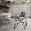 Safavieh Home Collection Vida Modern White Lacquer Round Hairpin Leg End Table(Light Brown)