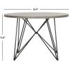 Safavieh Home Collection Vida Modern White Lacquer Round Hairpin Leg End Table(Light Brown)