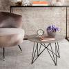 Safavieh Home Collection Vida Modern White Lacquer Round Hairpin Leg End Table(Light Brown)
