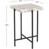 Safavieh Home Tenzin Multi Grey Marble Stone Top and Black Accent Table (ACC3707A)