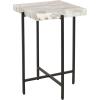 Safavieh Home Tenzin Multi Grey Marble Stone Top and Black Accent Table (ACC3707A)