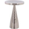 SAFAVIEH Home Collection – Champeaux Silver Metal Accent Table, Round Top Pedestal Design (FOX5527E)
