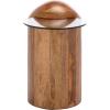 SAFAVIEH Home Collection – Cuban Accent Table with Round Clear Glass Top & Walnut Brown Solid Wood Dome Base, Fully Assembled (ACC3226A)(Glass/Walnut)
