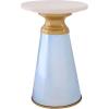 SAFAVIEH Home Collection – Guido Side Table, White Marble Top & Blue Base, Modern Accent Table, Fully Assembled (ACC3215A)(Blue/Natural)