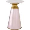 SAFAVIEH Home Collection – Guido Side Table, White Marble Top & Blue Base, Modern Accent Table, Fully Assembled (ACC3215A)(Pink/White)
