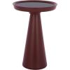 SAFAVIEH Home Collection – Hikuma Accent Table with Black Glass Top & Taupe Iron Base, Modern Round Side Table, Fully Assembled (ACC3234A)(Black/Bordeaux)