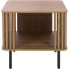 SAFAVIEH Home Collection – Kiyoshi Square Accent Table, Oak Finish & Black Metal Legs, Modern Accent Table for Living Room or Bedroom (ACC3600A)(Oak/Black)