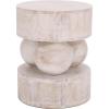 SAFAVIEH Home Collection – Xavier White Washed Solid Wood Accent Table, Sculptural Round Side Table, Fully Assembled (ACC3262A)(White Washed)