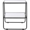 SAFAVIEH Home Collection – Zunia Black Metal & Glass Accent Table, Modern 2-Tier Side Table, Sleek Contemporary Design (ACC2330A)(Black)