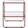 SAFAVIEH Home Collection – Zunia Black Metal & Glass Accent Table, Modern 2-Tier Side Table, Sleek Contemporary Design (ACC2330A)(Brickred)