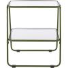 SAFAVIEH Home Collection – Zunia Black Metal & Glass Accent Table, Modern 2-Tier Side Table, Sleek Contemporary Design (ACC2330A)(Green)
