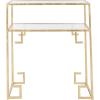 SAFAVIEH Home Collection Berdine Gold Glass Top Greek Key Table