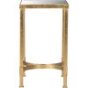 SAFAVIEH Home Collection Halyn Gold Leaf Mirror Top End Table