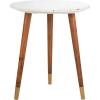 SAFAVIEH Home Collection Valerie White Marble/ Brass Round Accent Table (Fully Assembled)