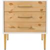 Safavieh Couture Home Vanda Modern White and Natural 3-drawer Side Table
