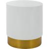 Safavieh Home Collection Angelo Round White and Gold Side Table