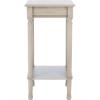 Safavieh Home Collection Tinsley Brown Square Bottom Shelf Round Accent Table ACC5716C, 14″ W x 14″ L x 28.3″ H(Greige)