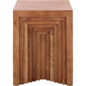 SAFAVIEH Home Collection – Amabu Solid Wood Accent Table in Walnut Finish, Modern Round Side Table, Fully Assembled (ACC3223A)(Walnut)